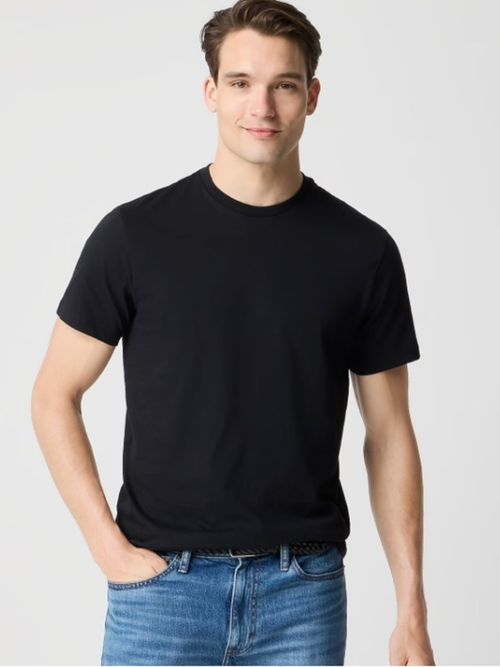 J crew black Cotton washed jersey tee